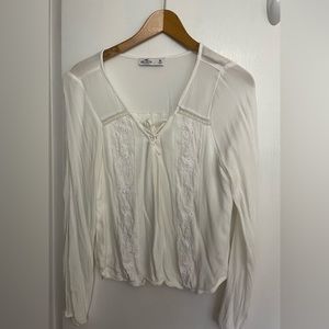 Hollister (Medium), cream/white summer shirt